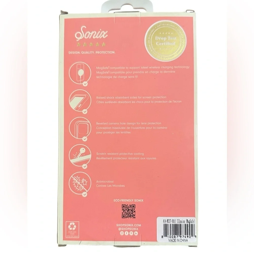 Sonix Illusion iPhone MagSafe Antimicrobial Hardshell Case various sizes NWT